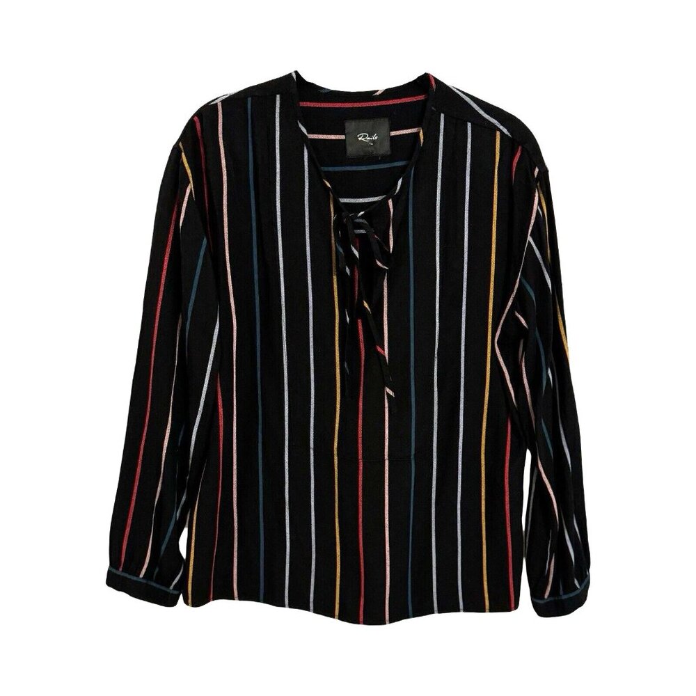 RAILS Black Multi Color Striped Shirt Size Small